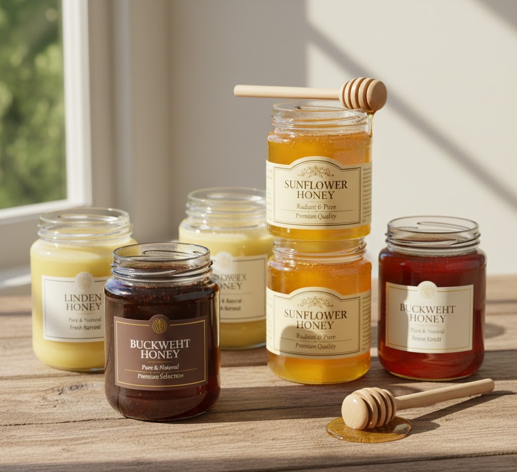 Honing potten op display