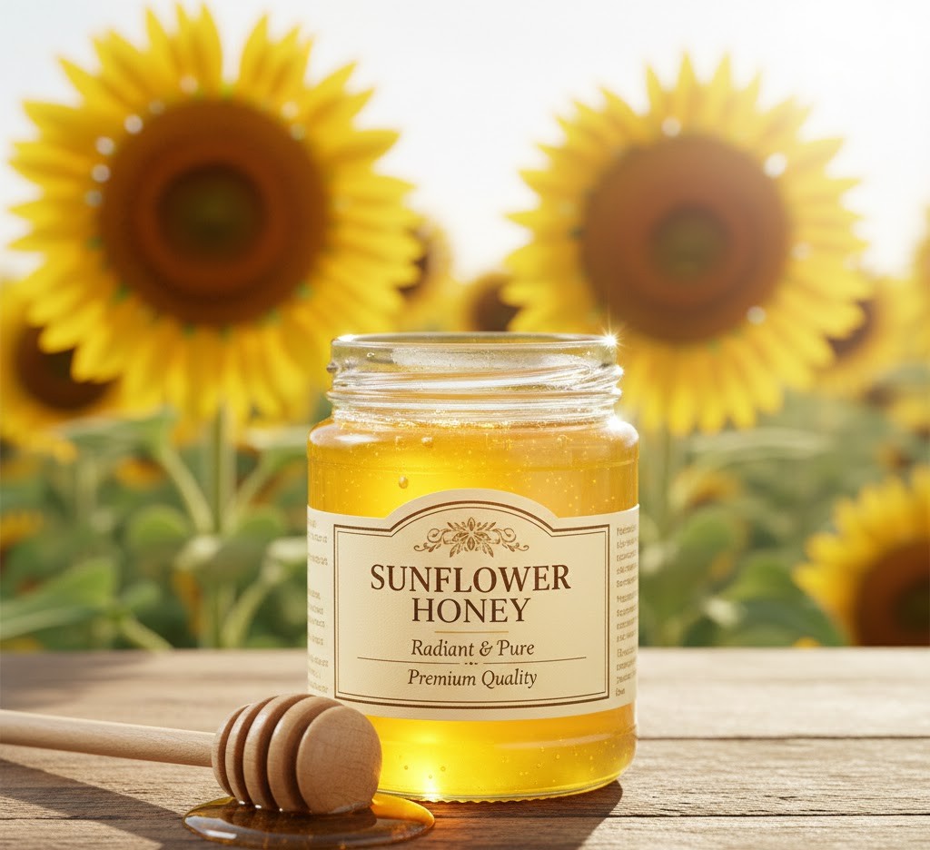 Zonnebloem honing pot